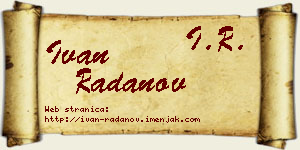 Ivan Radanov vizit kartica